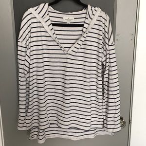 American Eagle striped v-neck hoodie